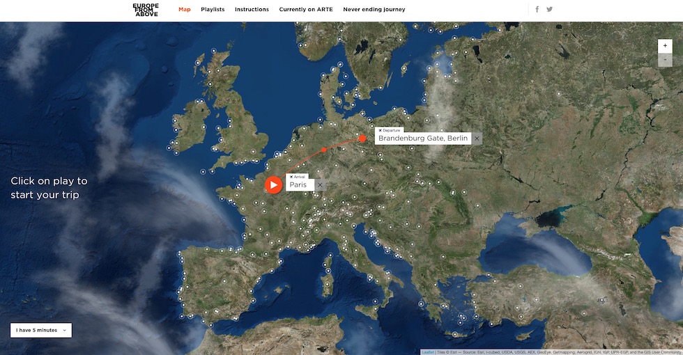 Europe from above - digital experience allows users to fly over the continent's most beautiful locations