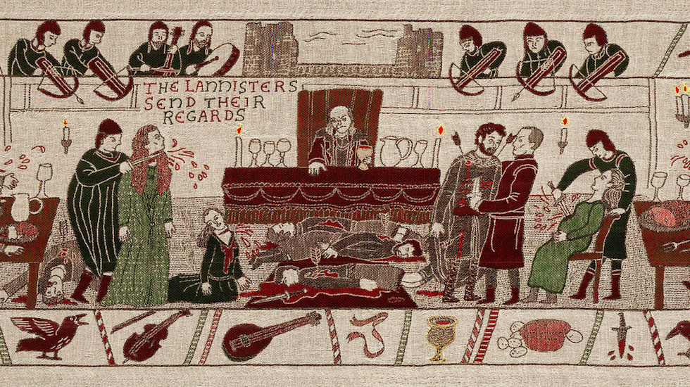 "Game of Thrones" key moments on massive tapestry - new ones being added throughout the new season